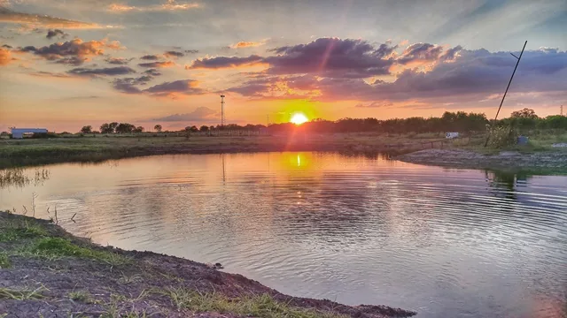 Camping at go-kart offroad park near San Antonio TX at golden hour