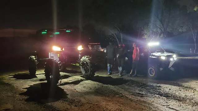 Night riding with headlights on at 281CC go-kart offroad park